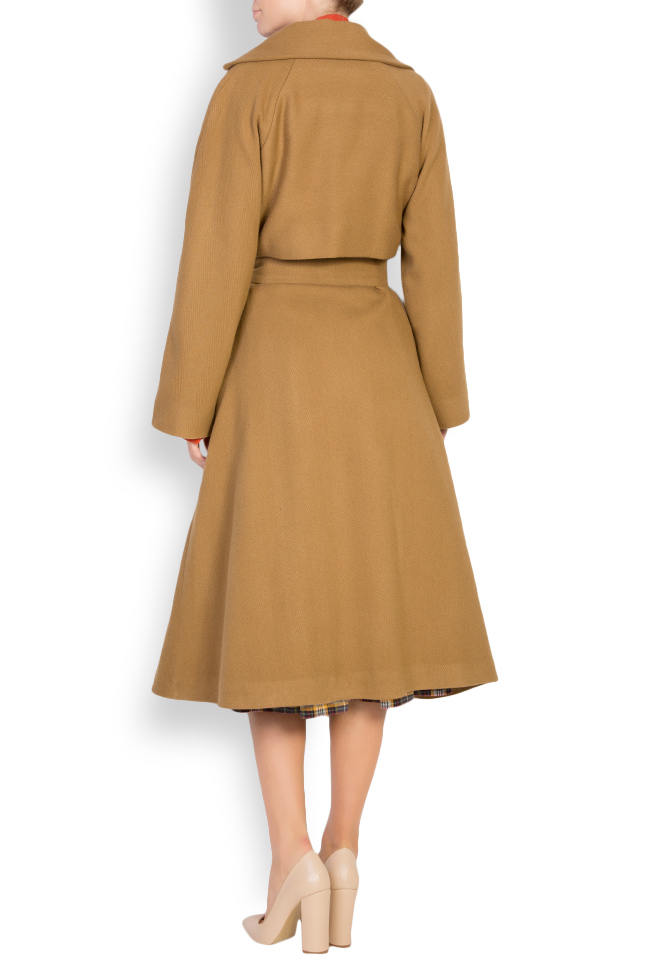 Belted wool-blend coat Cloche image 2