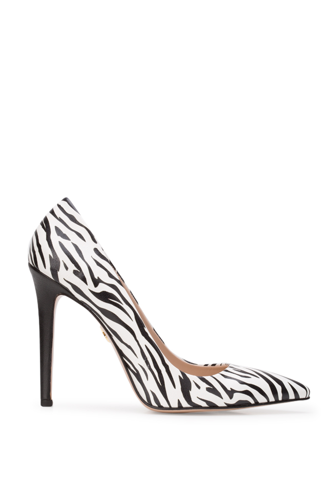 Chaussures en cuir imprimé Alice90 Perfecti Zebra Ginissima image 0
