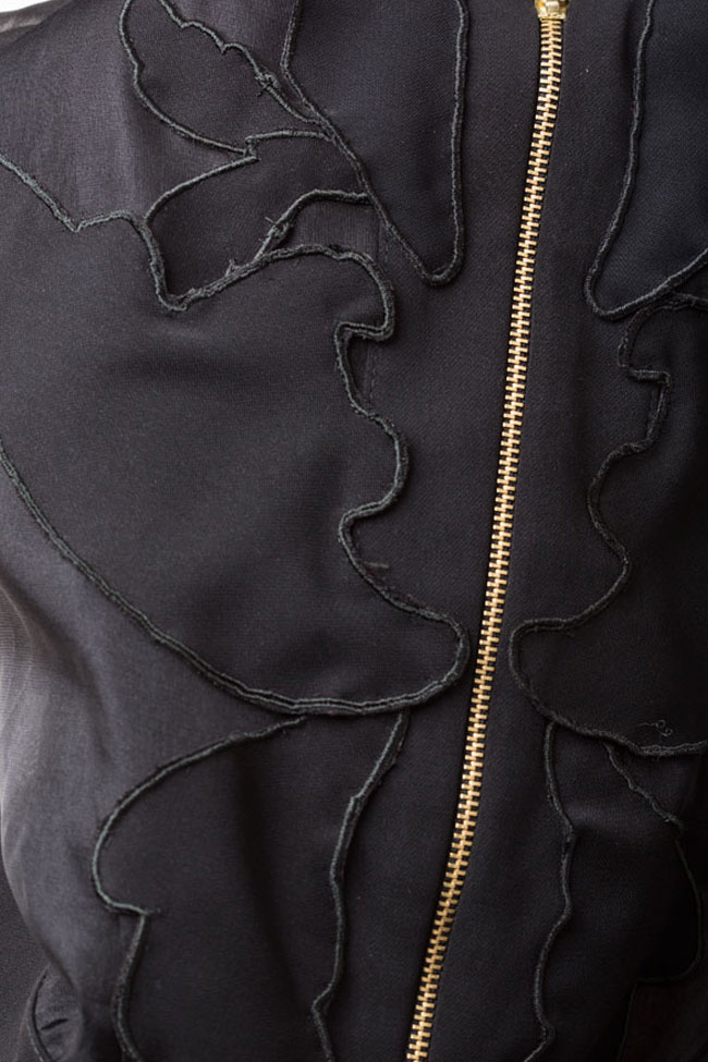 Shade embroidered silk-organza bomber jacket Alina Cernatescu image 4