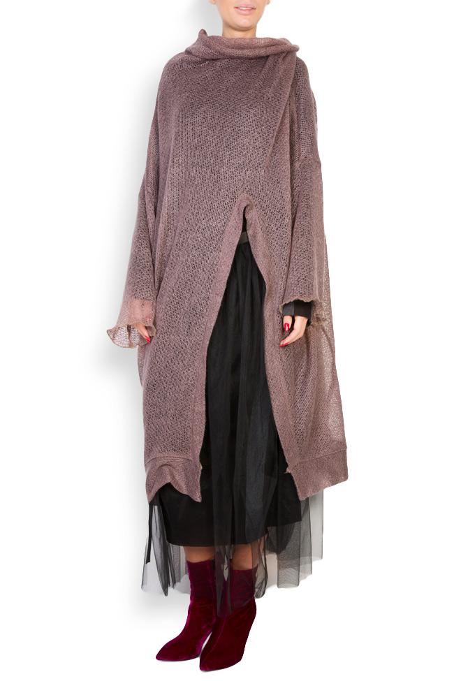 Easy Pink Poncho oversized hooded asymmetric sweater Studio Cabal image 0