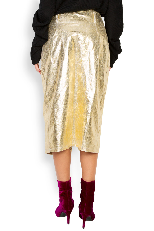 Jam metallic coated cotton wrap midi skirt Studio Cabal image 2