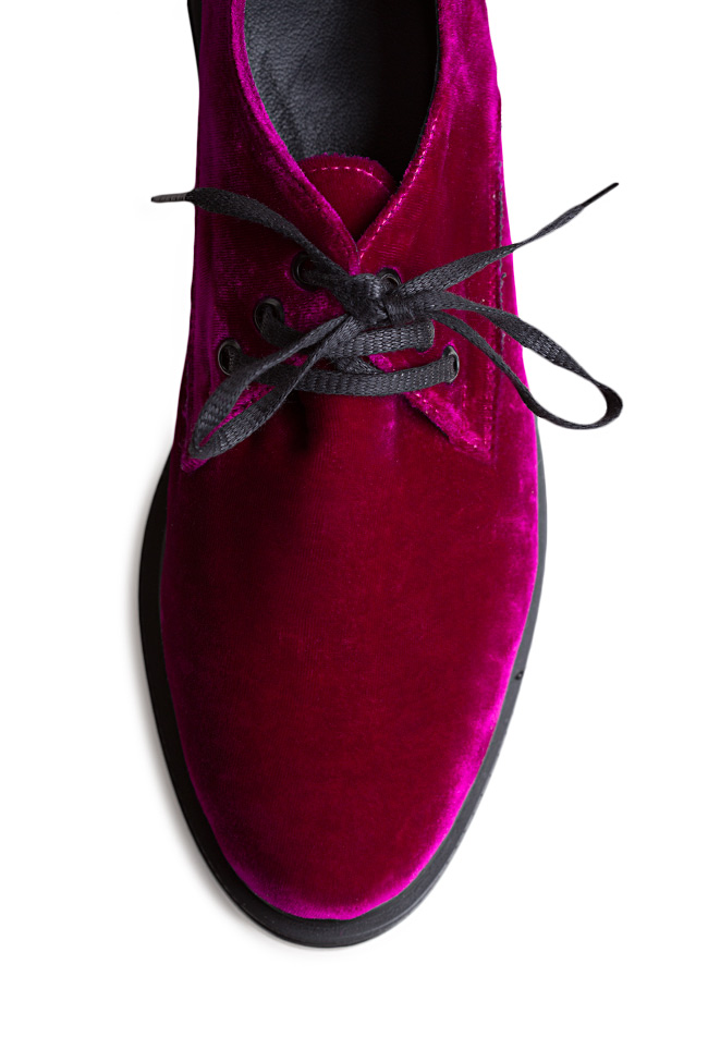 Pantofi din piele si catifea Mihaela Gheorghe imagine 3