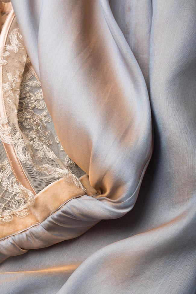 Robe en organza de soie avec corset en dentelle Chantilly Aureliana image 4