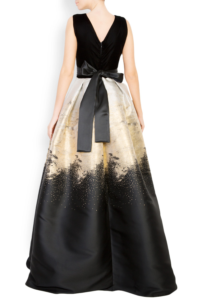 Cotton-blend velvet brocade gown Mirela Diaconu  image 2