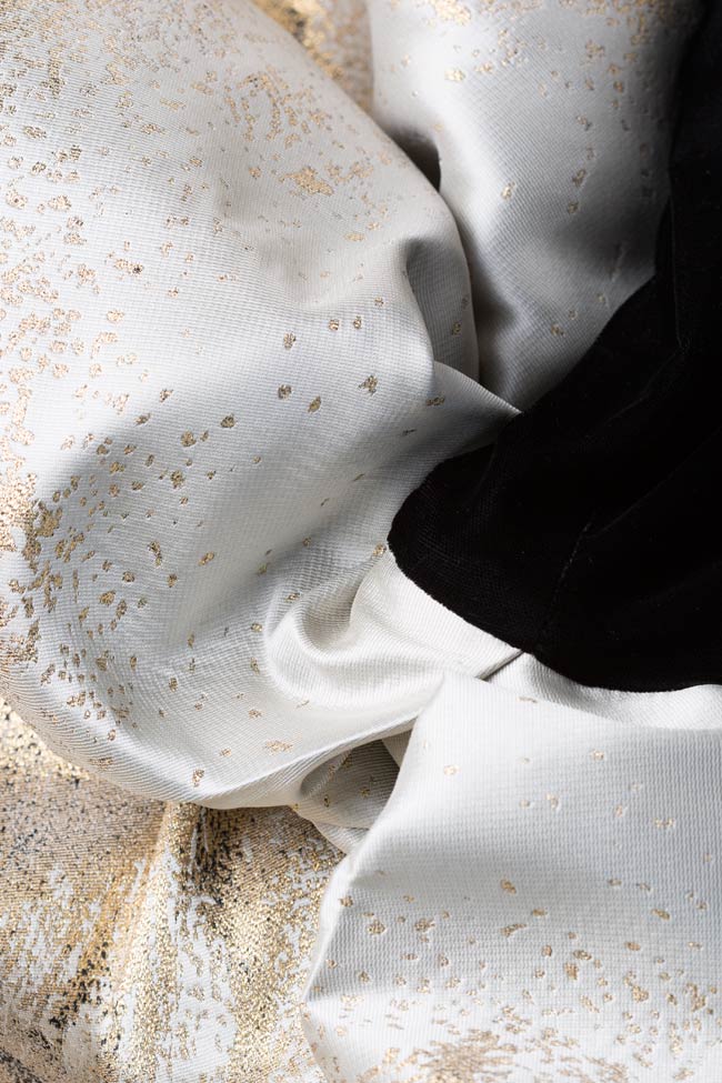 Cotton-blend velvet brocade gown Mirela Diaconu  image 4