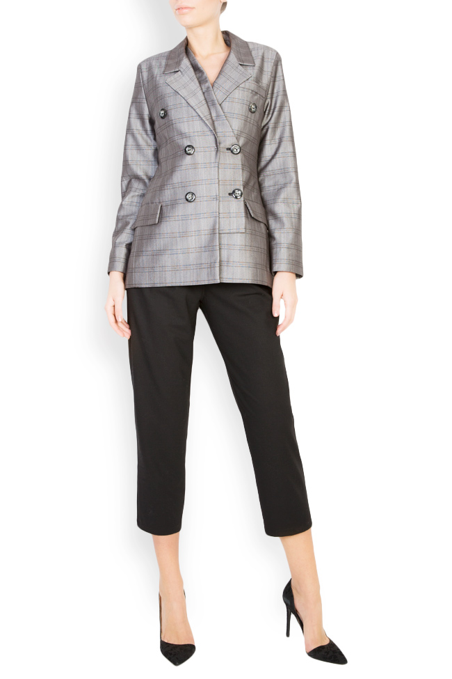 Checked wool-blend blazer  Mirela Diaconu  image 0