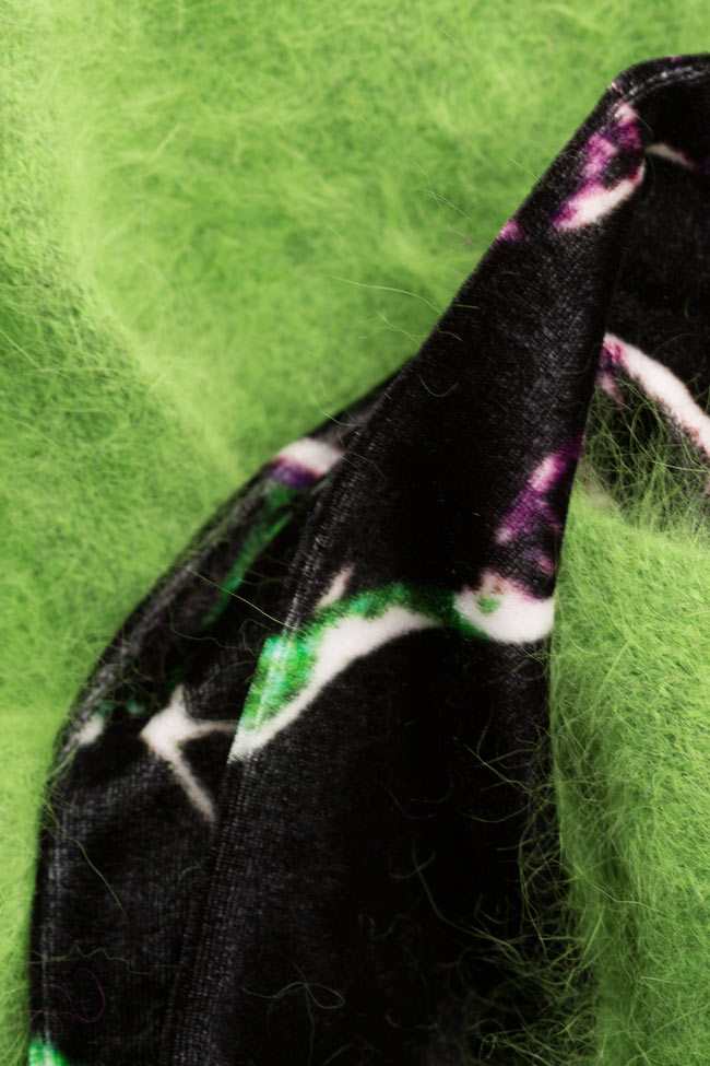 Pulover din lana angora si catifea de matase Green Bean Argo by Andreea Buga imagine 4