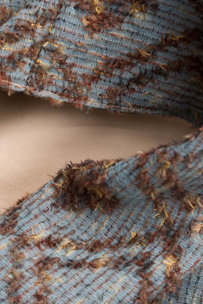 Fusta din stofa de lana cu imprimeu  Womanland by Irina Mazilu imagine 5