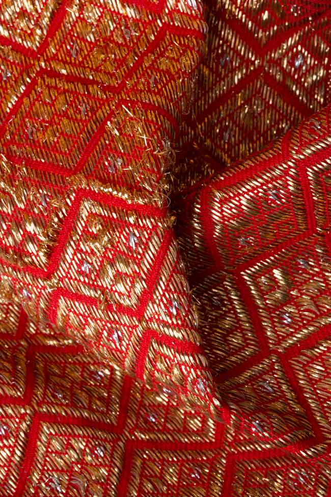 Embroidered cotton lame wrap midi skirt Izabela Mandoiu image 4