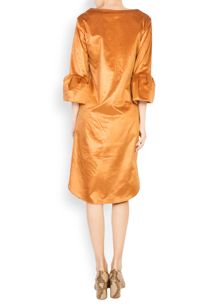 Robe brodée en velours de coton avec manches bouffantes Maressia image 2