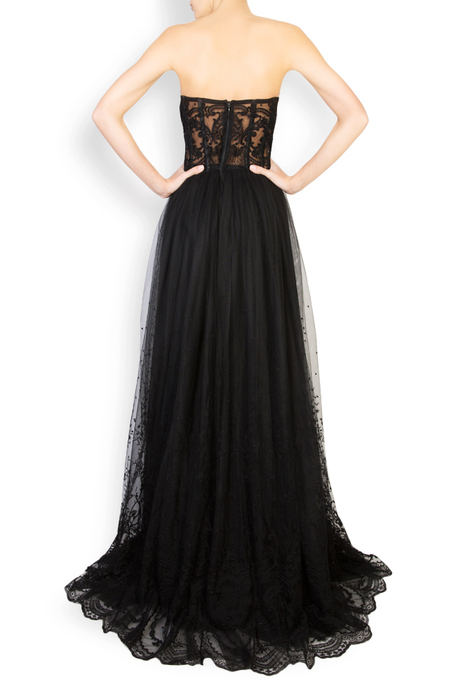 Embroidered lace cotton-blend tulle gown Aureliana image 2