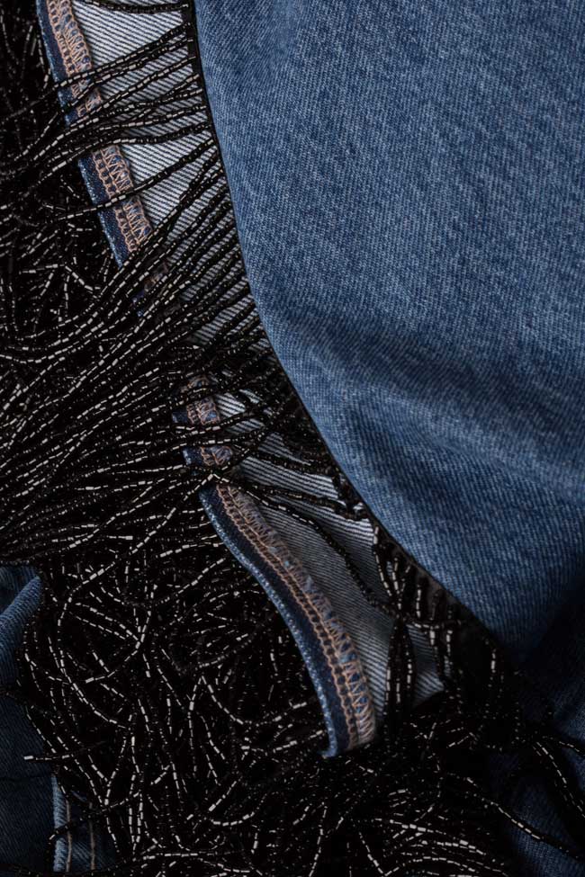 Pantalon en denim de coton avec franges Bluzat image 4