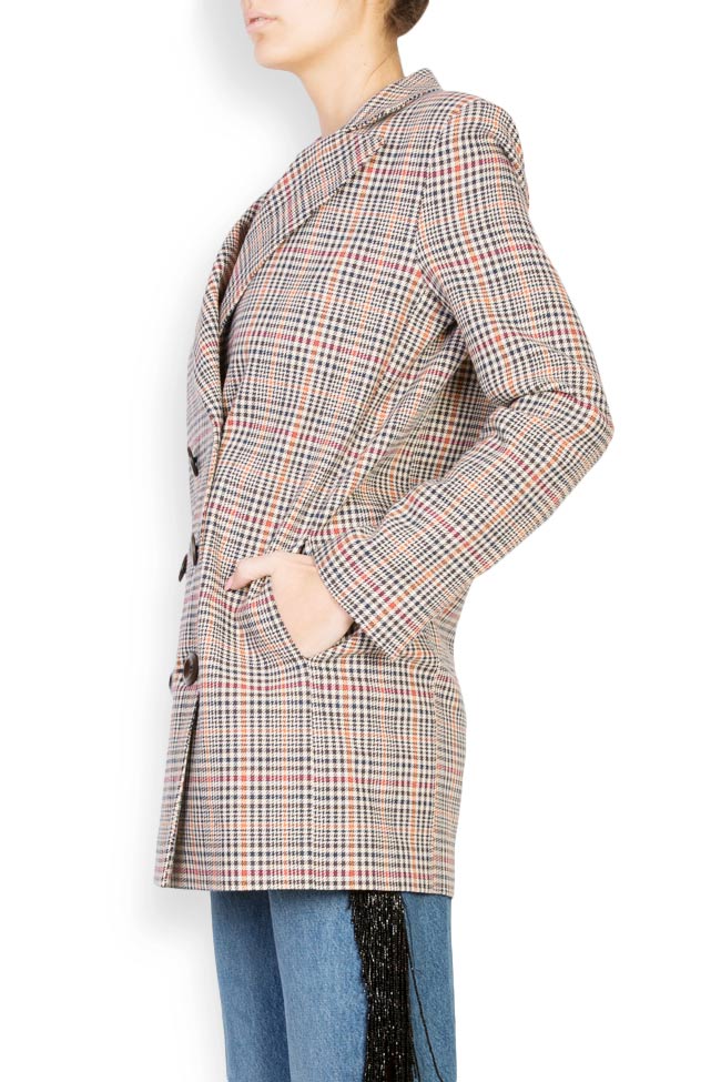 Checked double-breasted wool-blend blazer Bluzat image 1