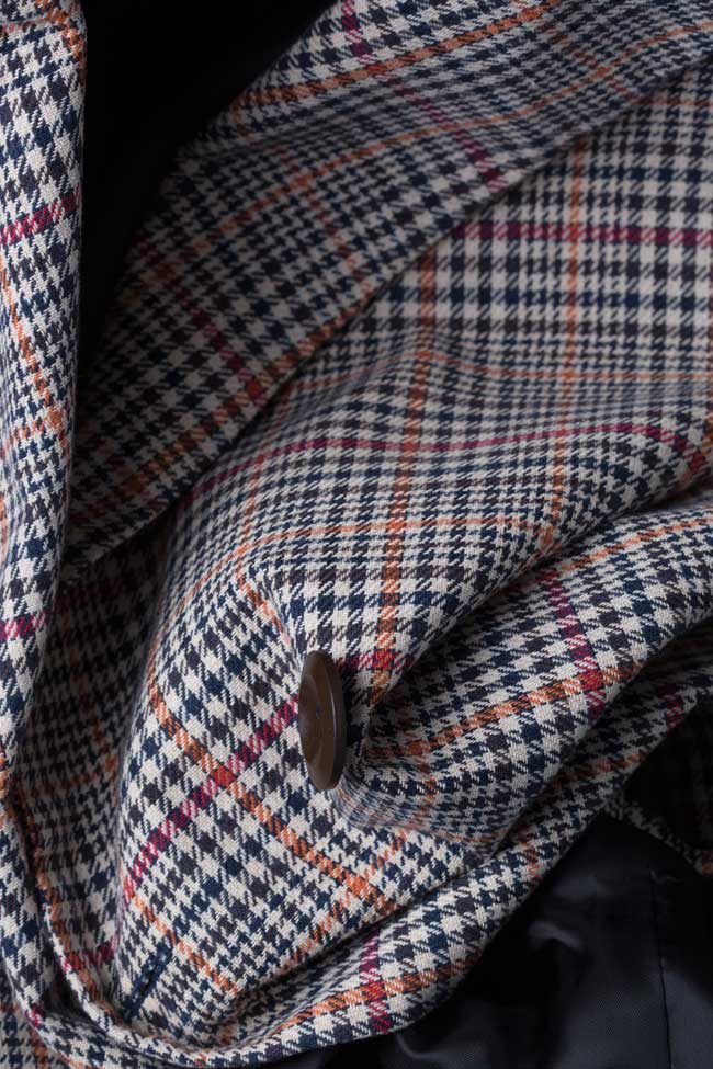 Checked double-breasted wool-blend blazer Bluzat image 4