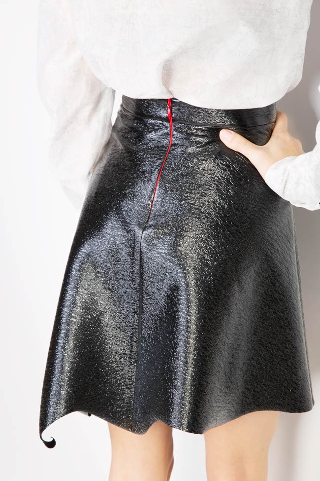 Asymmetric faux leather mini skirt Lucia Olaru image 3