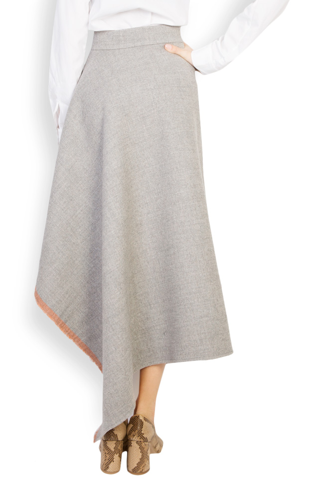 Asymmetric zipper-embellished wool skirt Lucia Olaru image 2