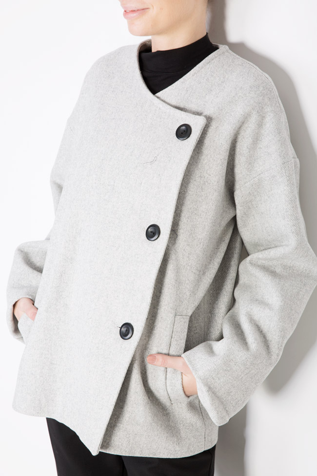Button embellished wool coat Undress image 3