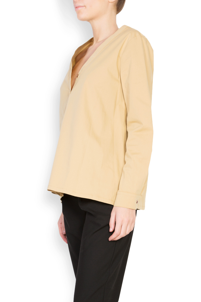 Asymmetric button-embellished cotton blend shirt Undress image 1