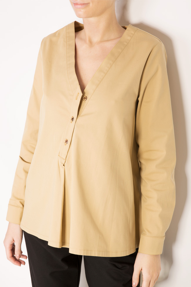 Asymmetric button-embellished cotton blend shirt Undress image 3
