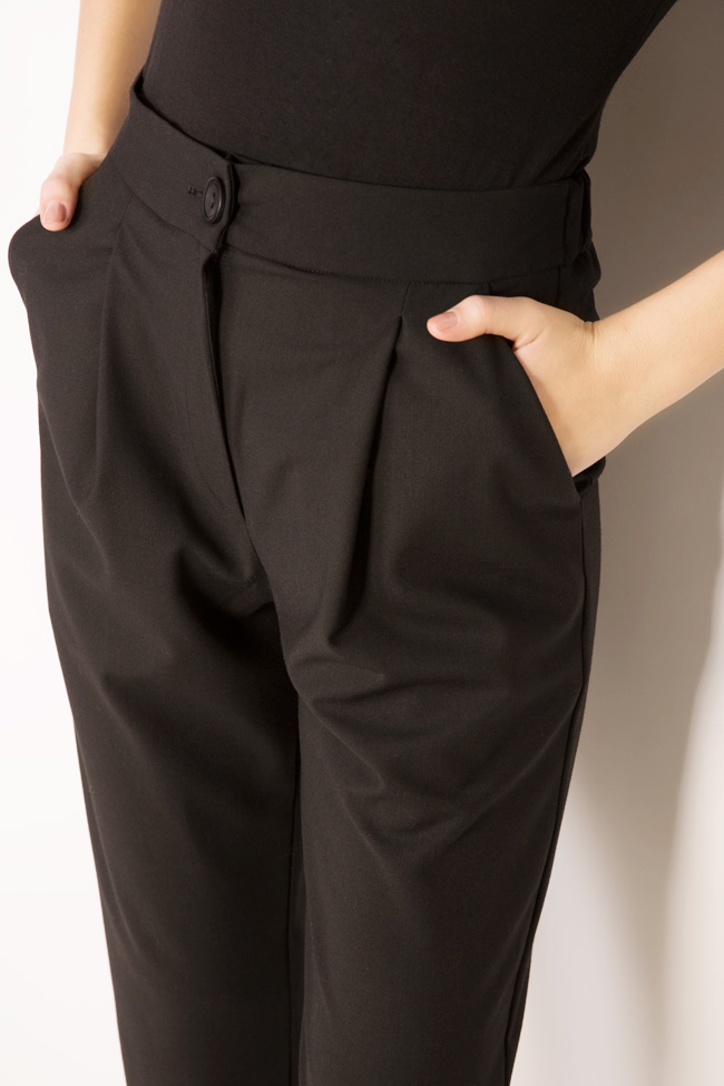 Pantalon en mélange de coton avec pinces Undress image 3