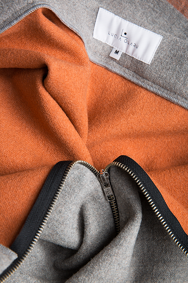 Asymmetric zipper-embellished wool skirt Lucia Olaru image 4
