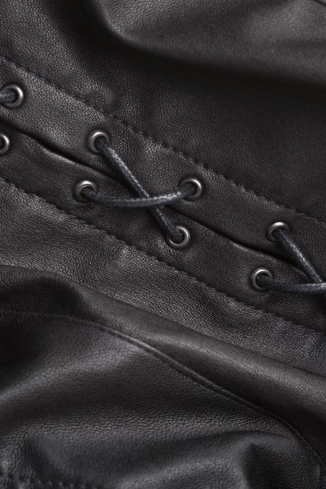 Pantalon en cuir souple avec lacets LUWA image 4