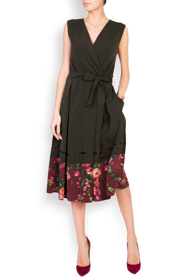 Floral-print silk-blend wrap midi dress Oana Manolescu image 0