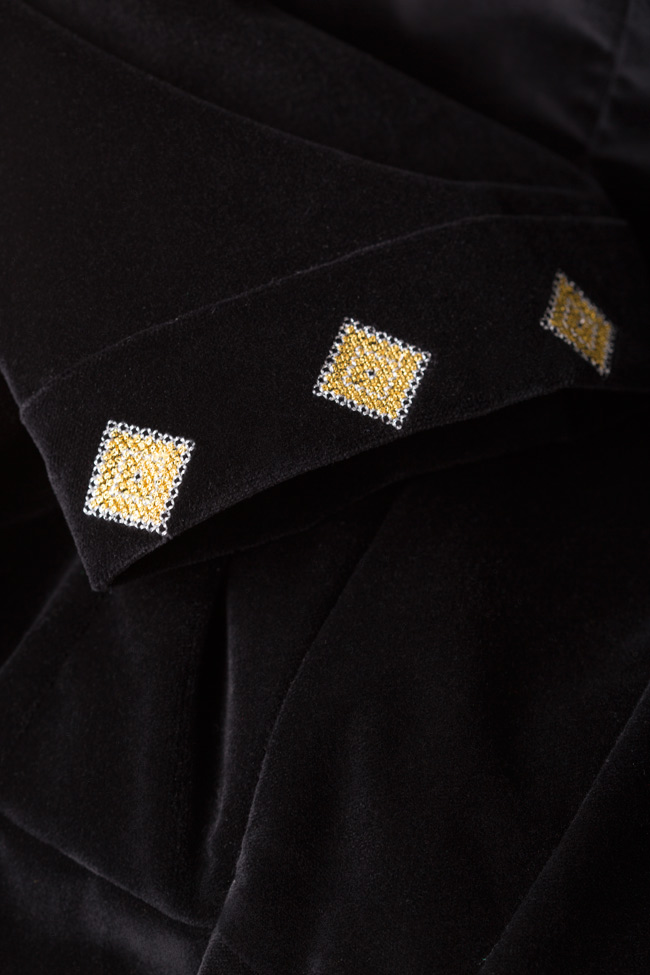 Robe en velours de coton brodée avec fil métallique Maressia image 4