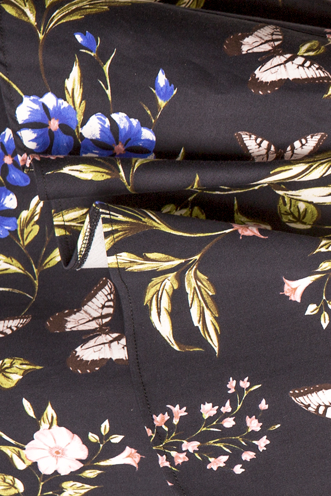 Floral print cotton-blend peplum midi dress Bluzat image 4