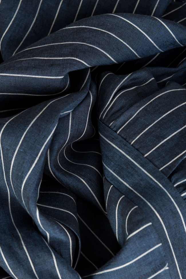Striped linen midi dress Bluzat image 4