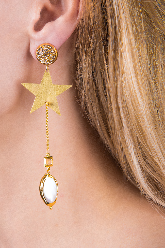 Boucles d'oreilles avec perles de culture et zircons Stea Bon Bijou image 1