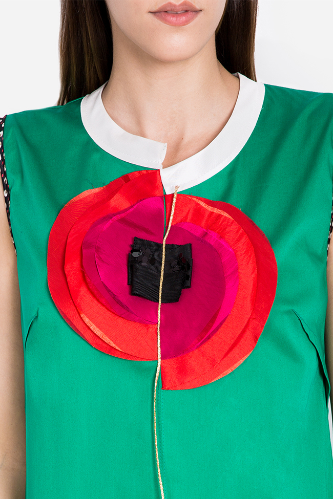 Embellished asymmetric cotton mini dress Marius Musat image 3