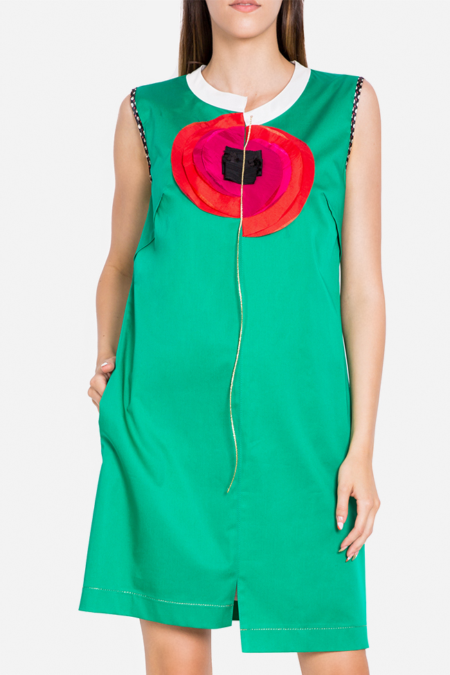 Embellished asymmetric cotton mini dress Marius Musat image 0