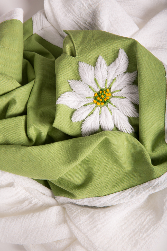 Embroidered cotton asymmetric dress Nicoleta Obis image 4
