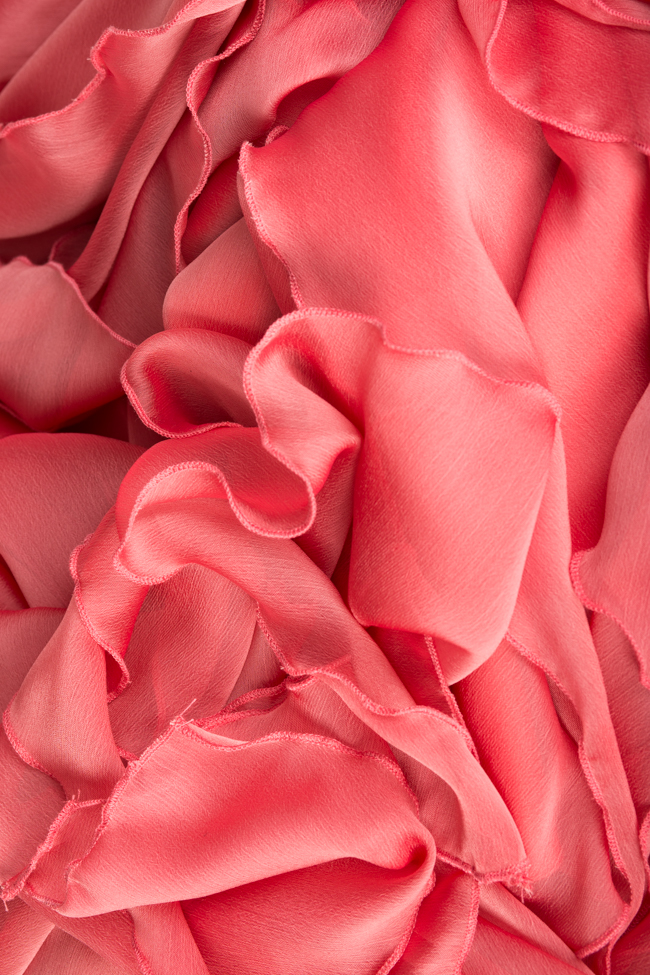 Asymmetric silk-blend midi dress Cloche image 4