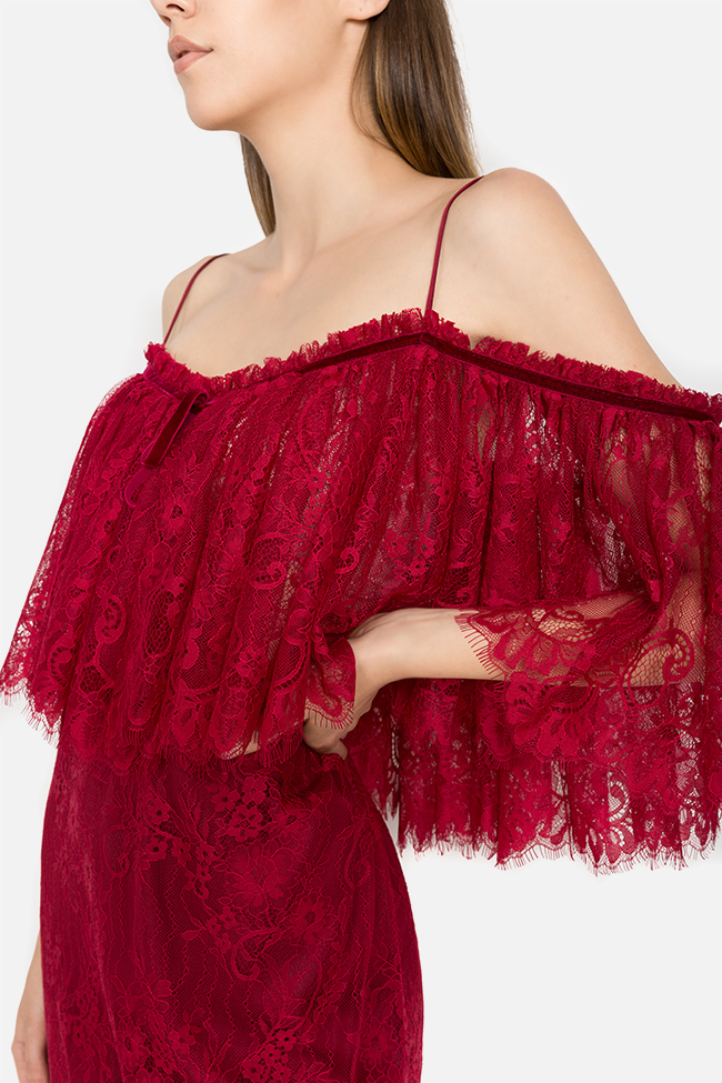 Rania off-the-shoulder lace midi dress  Arllabel Golden Brand image 3