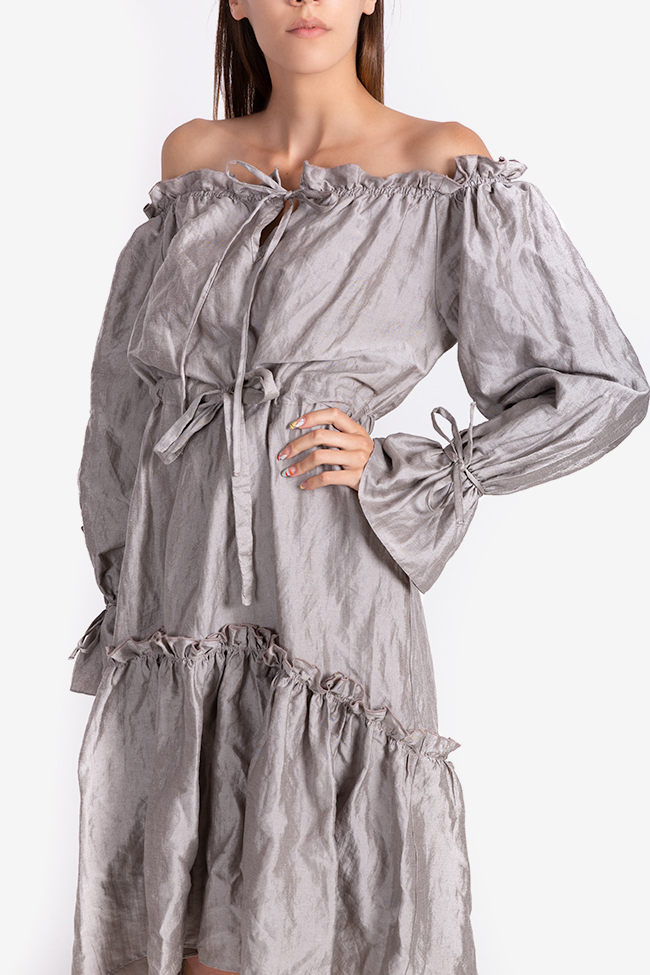 Robe asymétrique en coton avec volants Bluzat image 3