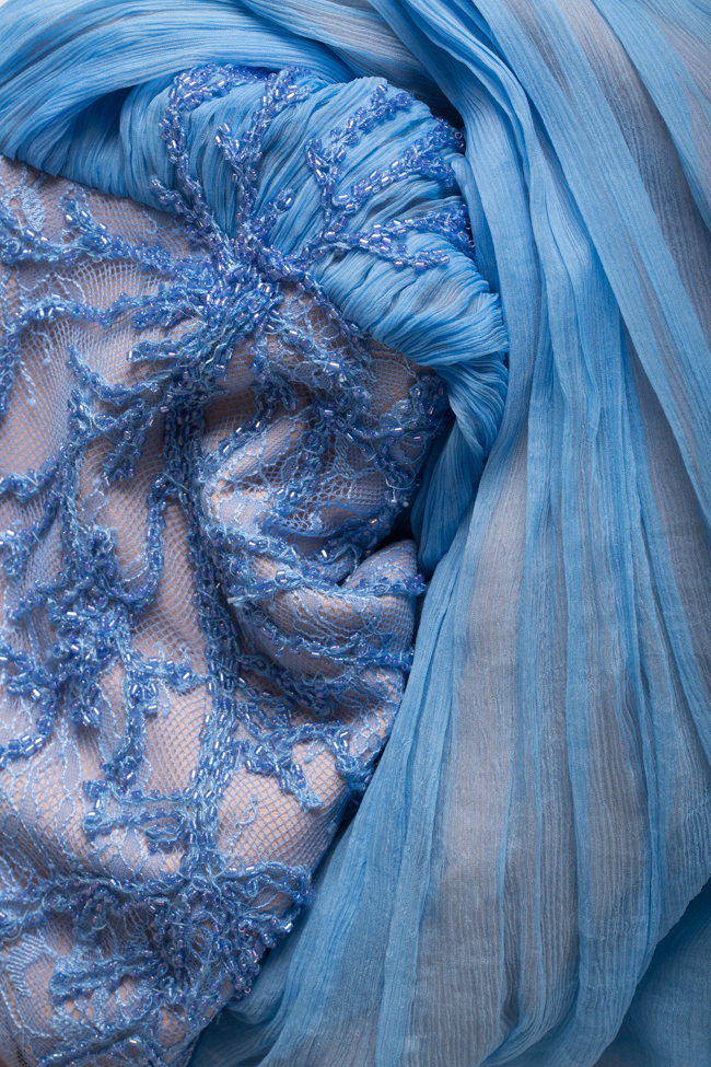 Coral Blue embellished silk-mousseline mini dress Nicole Enea image 4