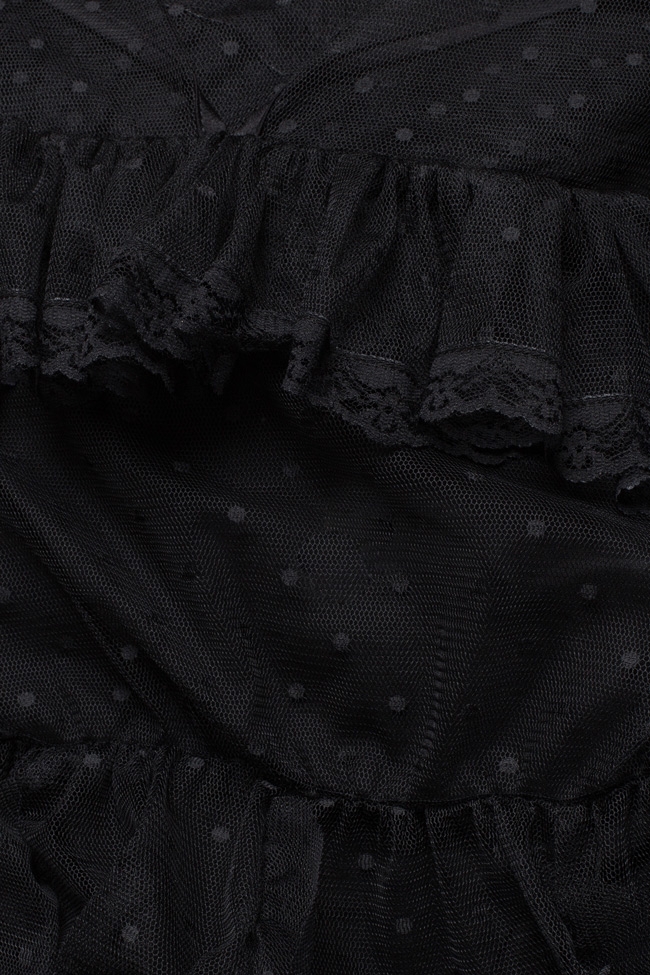 Tulle fringed lycra bodysuit maxi dress BADEN 11 image 4