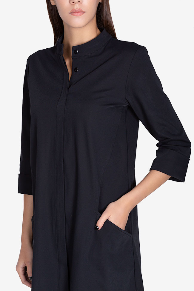 Cotton-blend asymmetric shirt dress Bluzat image 3