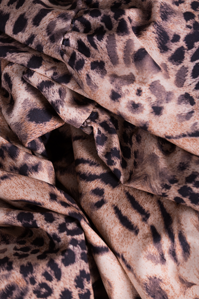 Anima animal-print silk-blend crepe midi dress Arllabel Golden Brand image 4