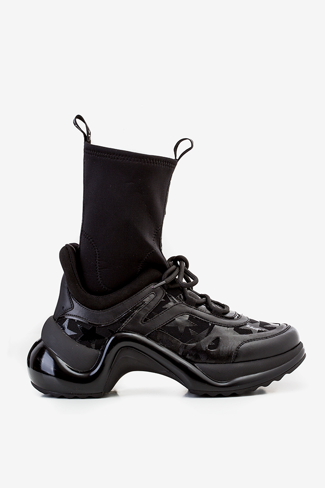 Pantofi sport din piele si neopren Wave3 Mihai Albu imagine 0