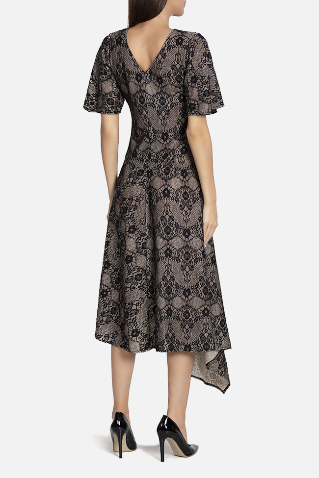 Tina asymmetric wool and lace midi dress Elena Perseil image 2