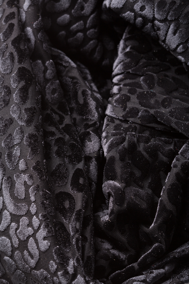 Robe asymétrique en velours de soie mélangée Irma Arllabel Golden Brand image 4
