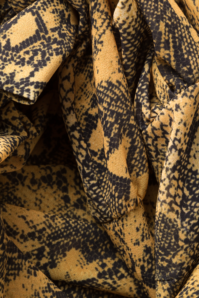 Robe en crêpe en mélange de soie avec imprimé serpent Arllabel Golden Brand image 4