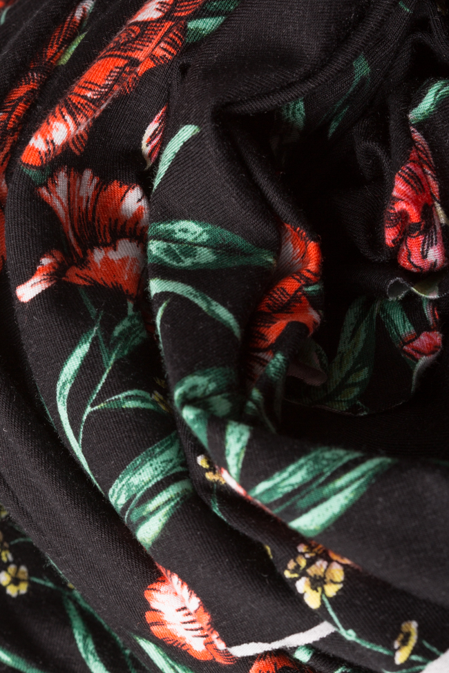 Sara ruffled asymmetric floral-print cotton-jersey mini dress Hard Coeur image 5