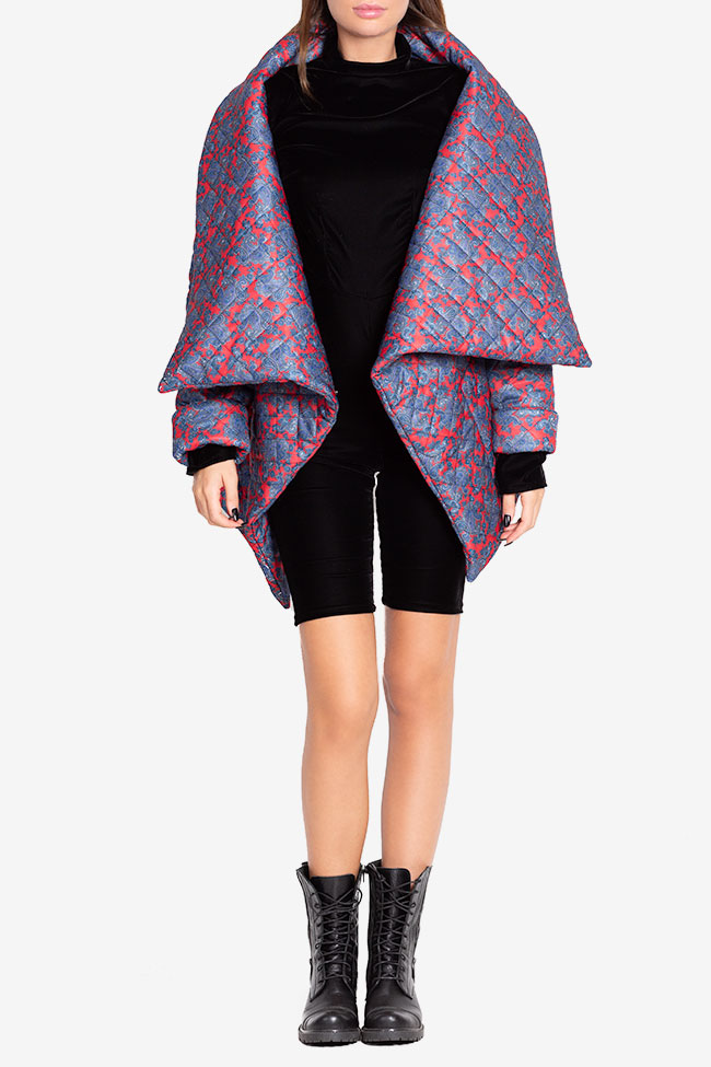 Oversized asymmetric quilted cotton-blend printed jacket Hard Coeur image 1