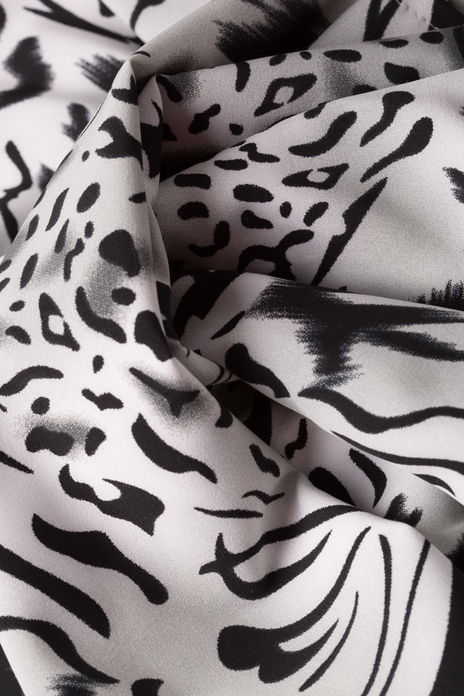 Leopard-print asymmetric crepe mini dress Hard Coeur image 5