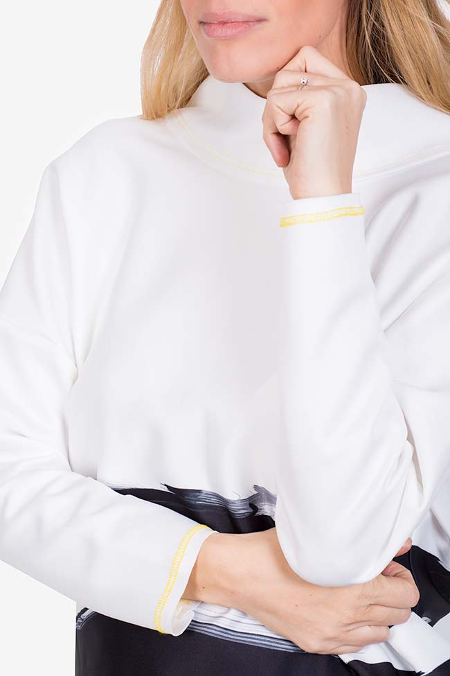 Bluza din neopren cu imprimeu grafic  Lena Criveanu imagine 3
