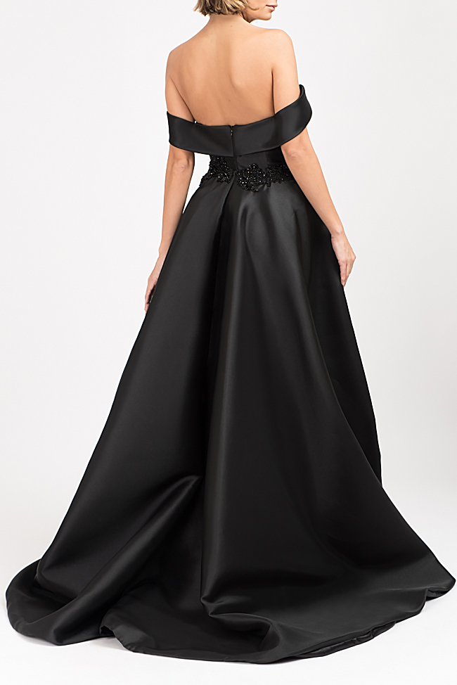 Embroidered off-the-shoulder taffeta gown Bien Savvy image 2